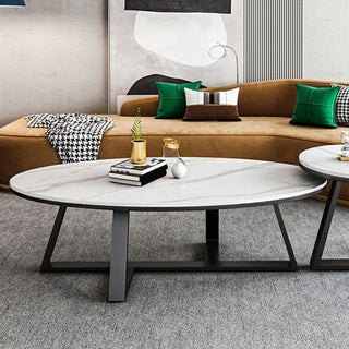 Quarry Sintered Stone Oval Coffee Table